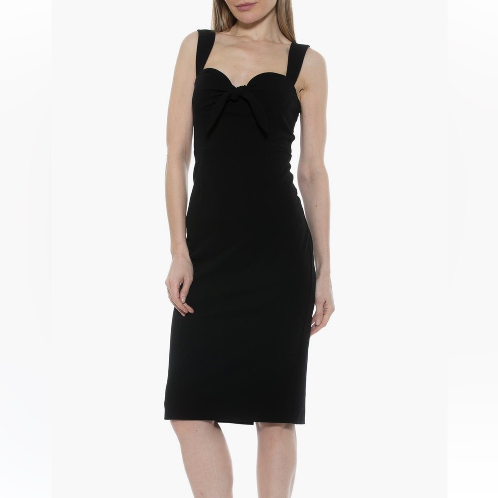 Alexia Admor Black Midi Dress with Bow Detail